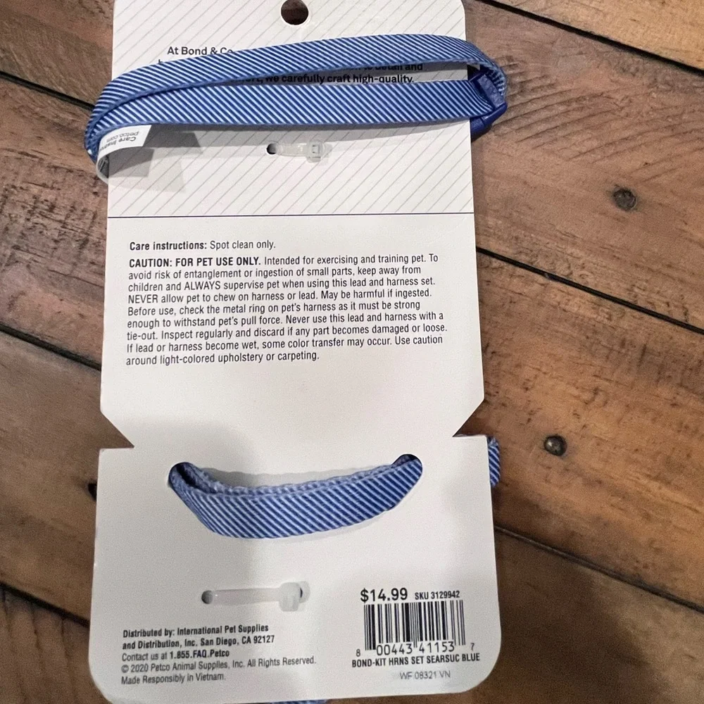 Kitten Harness and Lead Set - one size- blue color